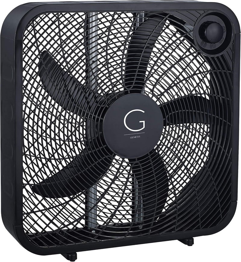 GENESIS 20" Box Fan, 3 Settings, Max Cooling Technology, Carry Handle, Black (G20BOX-BLK) - Image 4