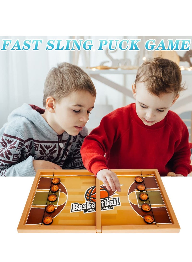 ما بيبي لعبة Fast Sling Puck، لعبة لوحية لرمي كرة القدم/كرة السلة، لعبة هوكي المقلاع على الطاولة، ألعاب لوحية Winner، لعبة تفاعلية بين الوالدين والطفل للأطفال والبالغين والحفلات العائلية (كرة السلة)  - Image 2