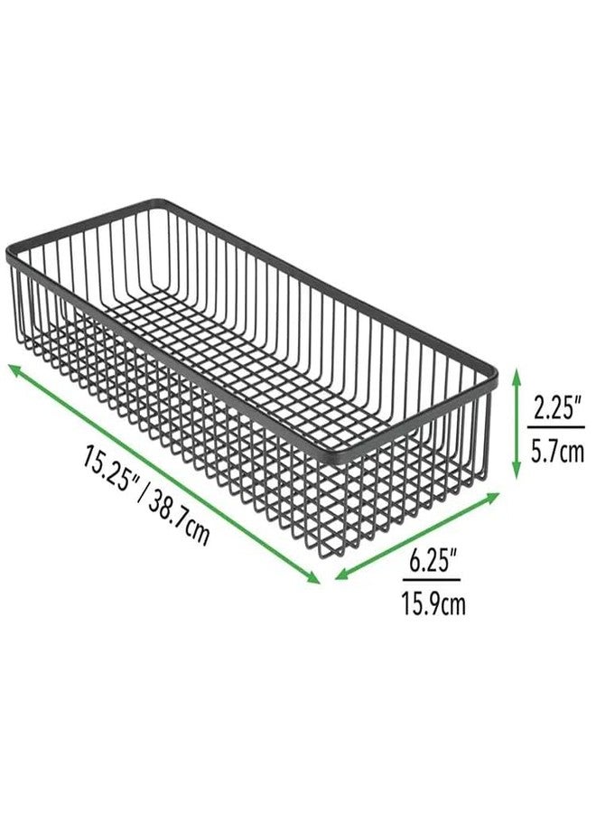 TORO Metal Farmhouse Kitchen Cabinet Drawer Organizer Basket Tray, Shallow Storage Bin for Cutlery, Serving Spoons, Cooking Utensils, Appliances, Gadgets, Unity Collection (PACK 01) - Image 2