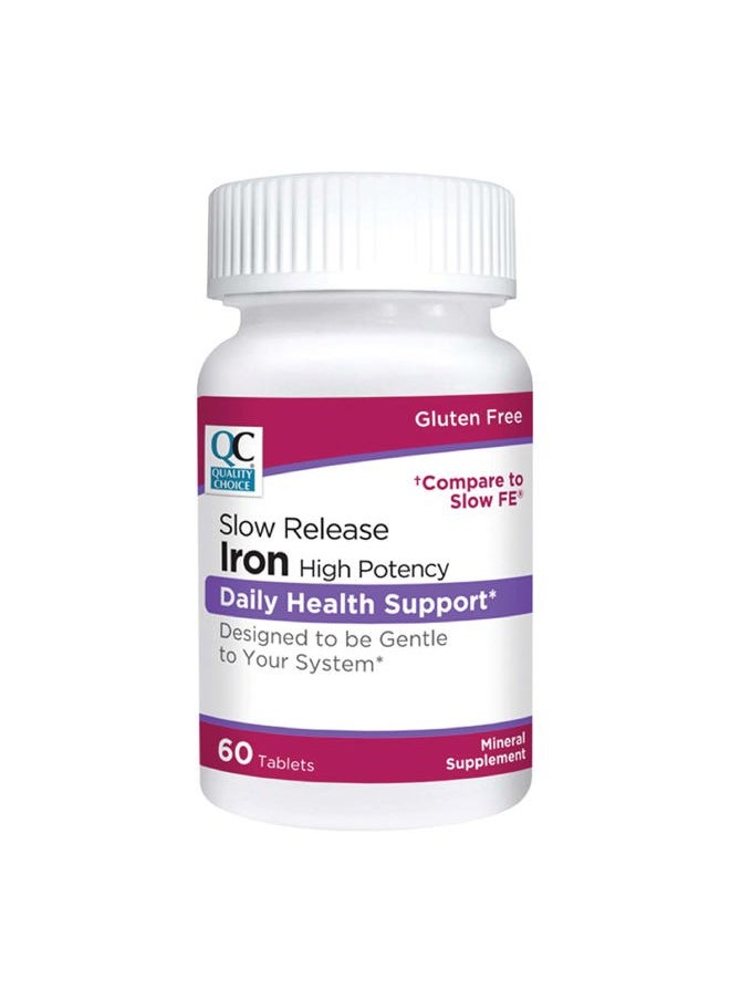 Quality Choice Iron High Potency Slow Release Tablets, 45mg, 60 Tabets Each (Pack of 2)  - Image 1