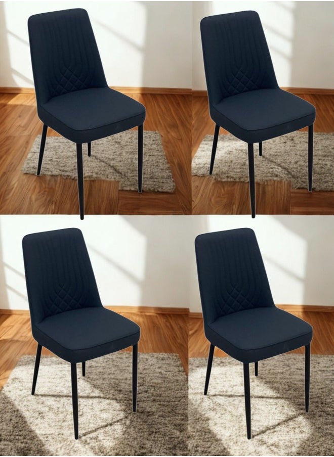 SMART HOME Comfortable and Modern Living Room Chair, Luxury Dining Chair with Modern Design - Faux Leather Chair with Metal Legs - Perfect for Dining Rooms, Lounges, Cafes  - Image 3