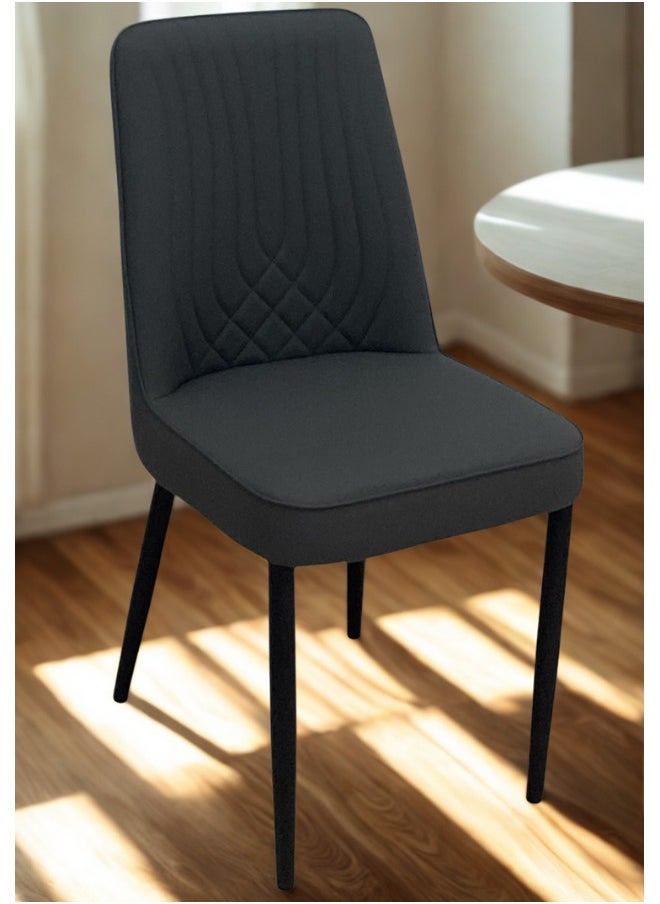 SMART HOME Comfortable and Modern Living Room Chair, Luxury Dining Chair with Modern Design - Faux Leather Chair with Metal Legs - Perfect for Dining Rooms, Lounges, Cafes  - Image 4