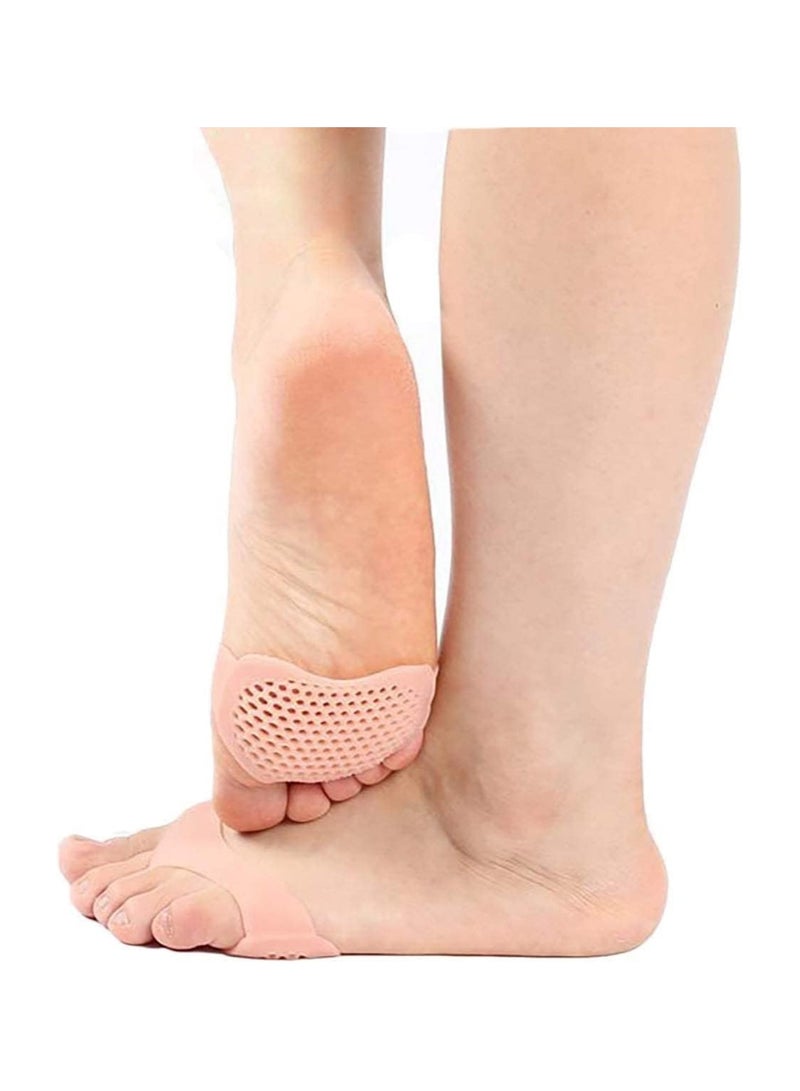 Generic R&J Silicone Pads, Reusable Gel Ball of Foot Cushion for Women High Heels, Foot Pads for Pain Relief for Shoes Pads, Bunion Forefoot Pads, Foot Cushion for Ball of Feet - Beige (Pack of 2)  - Image 2