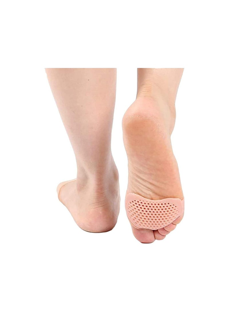 Generic R&J Silicone Pads, Reusable Gel Ball of Foot Cushion for Women High Heels, Foot Pads for Pain Relief for Shoes Pads, Bunion Forefoot Pads, Foot Cushion for Ball of Feet - Beige (Pack of 2)  - Image 4