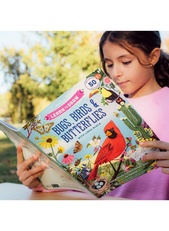eeBoo: Learn to Draw - Bugs, Birds & Butterflies - 32 Page Activity Book & 50 Stickers Set, Fun Nature-Themed Step-by-Step Drawing & Coloring, Kids 5+ - Image 5