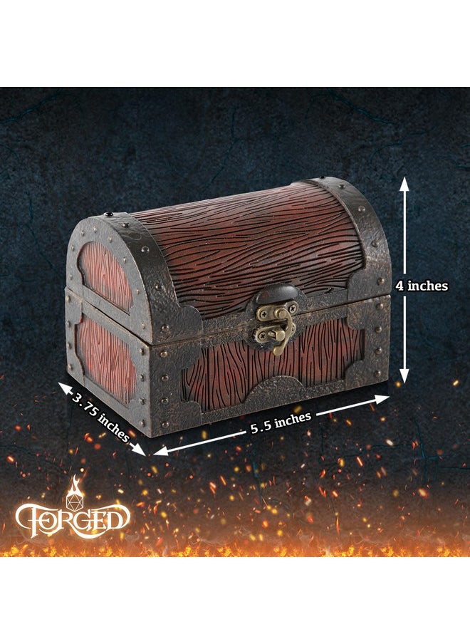 فورجد دايس كو. صندوق تخزين نرد "Mimic Chest" من شركة Forged Dice Co. - يتسع لما يصل إلى 35 نردًا من لعبة DND أو 5 مجموعات من نرد متعدد السطوح - هدايا رائعة من لعبة DND للرجال ومتوافق مع لعبة Dungeons & Dragons  - Image 3