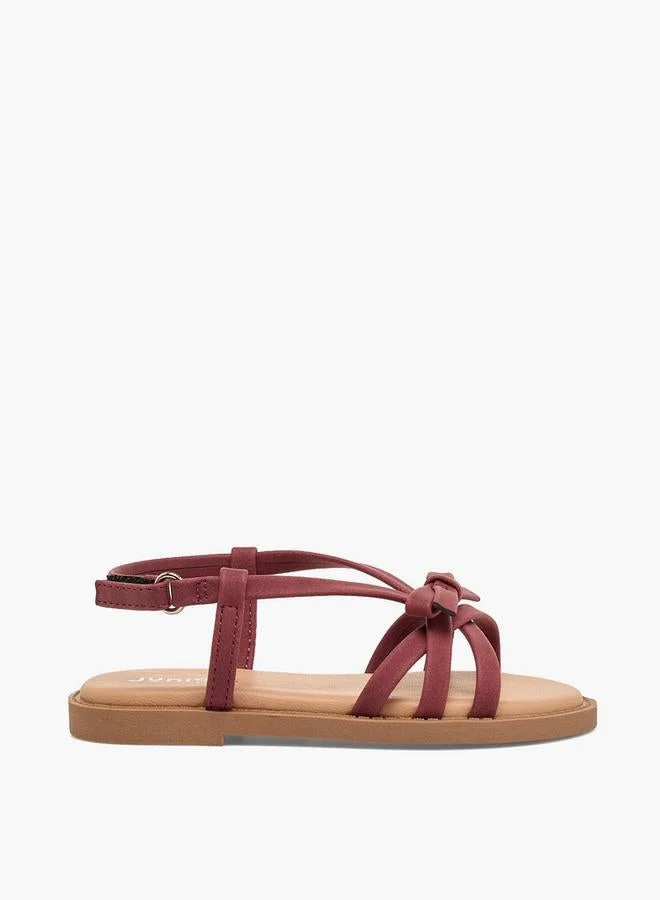 JUNIORS Girls Bow Accent Hook & Loop Sandals