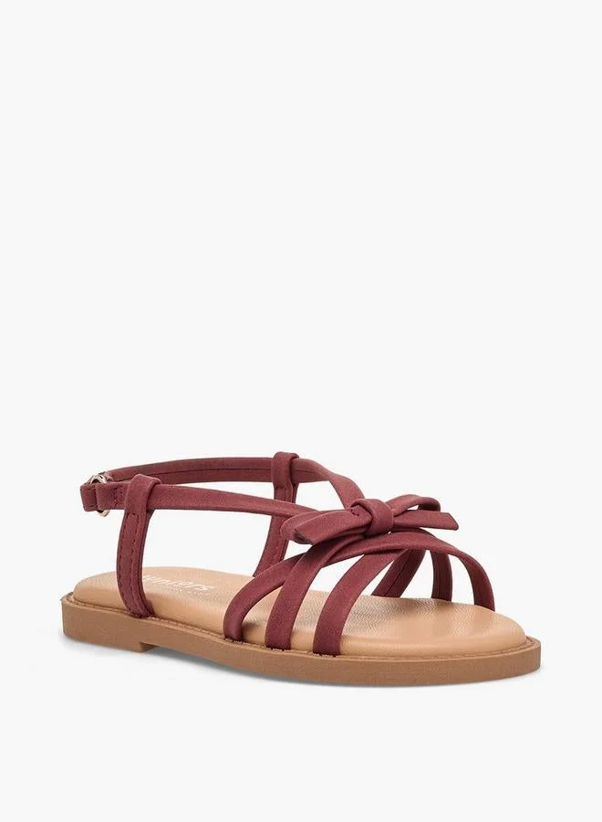 JUNIORS Girls Bow Accent Hook & Loop Sandals