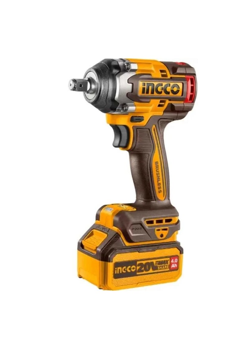 INGCO 20V Cordless Impact Wrench with Brushless Motor – Model CIWLI2035 - Image 1