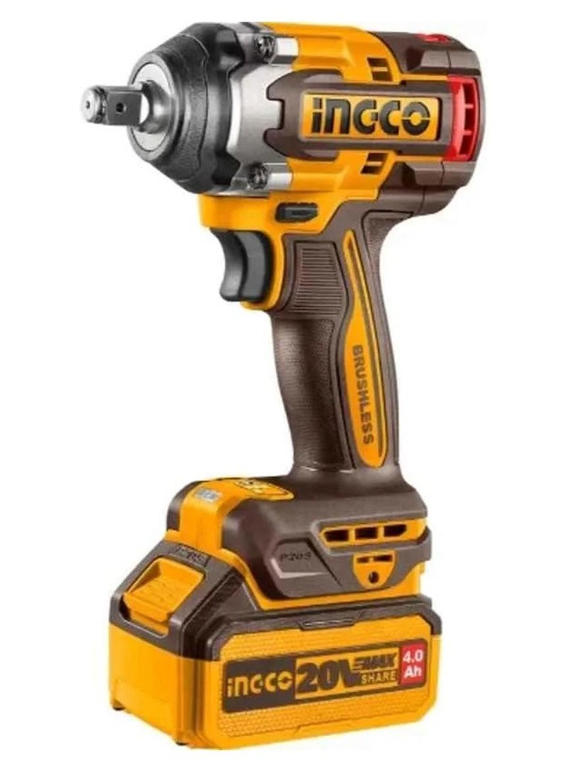 إنجكو مفتاح ربط صدمات لاسلكي إنكو 20 فولت بمحرك بدون فُرش – موديل CIWLI2035 - Image 1