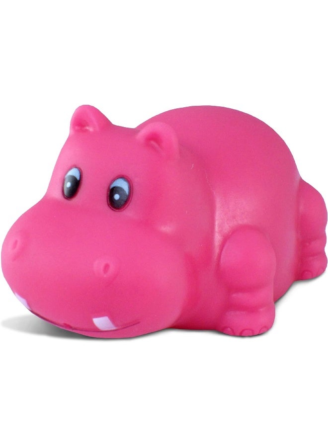 Puzzled DolliBu Hippo Bath Buddy Squirter - Floating Pink Hippo Rubber Bath Toy, Fun Water Squirting Bathtime Play For Toddlers Cute & Soft Wild Life Animal Toy For Bathtub, Beach and Pool for Girls and Boys - Image 1