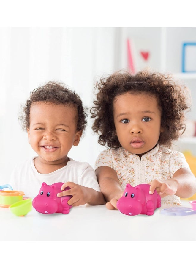 Puzzled DolliBu Hippo Bath Buddy Squirter - Floating Pink Hippo Rubber Bath Toy, Fun Water Squirting Bathtime Play For Toddlers Cute & Soft Wild Life Animal Toy For Bathtub, Beach and Pool for Girls and Boys - Image 5