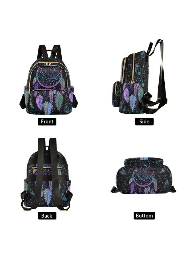 PJGINUIUA Women Fashion Backpack Purse Casual Lightweight Travel Shoulder Bag Dreamcatcher Rucksack Ladies Bag, Medium - Image 3