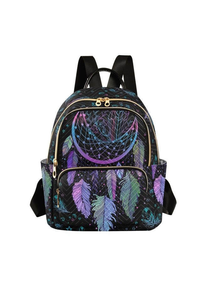 PJGINUIUA Women Fashion Backpack Purse Casual Lightweight Travel Shoulder Bag Dreamcatcher Rucksack Ladies Bag, Medium - Image 1