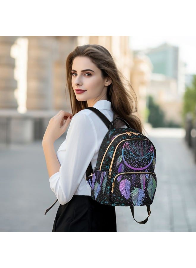 PJGINUIUA Women Fashion Backpack Purse Casual Lightweight Travel Shoulder Bag Dreamcatcher Rucksack Ladies Bag, Medium - Image 2
