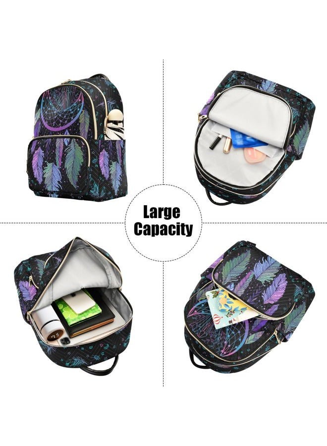 PJGINUIUA Women Fashion Backpack Purse Casual Lightweight Travel Shoulder Bag Dreamcatcher Rucksack Ladies Bag, Medium - Image 5