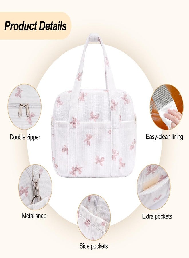 honitty Lunch Box for Women,Insulated Lunch Bag with Shoulder Strap Handle Strap,Cute Corduroy Cooler Bags for Work,Picnic - Image 5