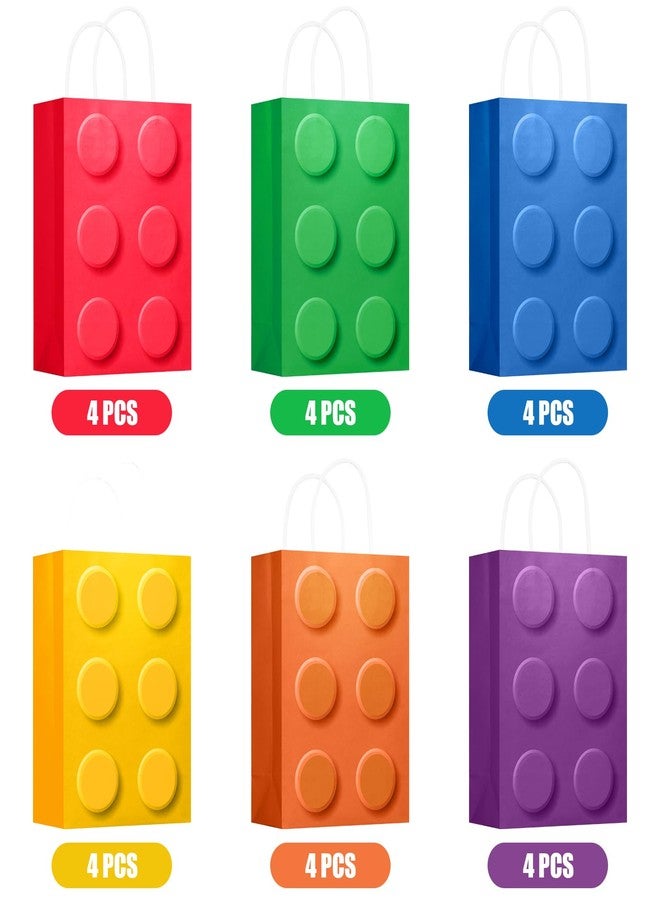 YOTNUS 24 PCS Building Block Party-Favor-Gift-Bags, Small Gift Bags with Handles, for Building Block Birthday Party Shower Decoration Supplies - Image 3