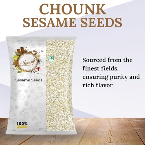 Chounk White Sesame Seeds | Clean and Natural White Til | Raw Natural Sesame Seeds for Eating | Everyday Essentials Indian Spices Safed Til | NON - GMO | Antioxidant Rich Sesame Seeds 300gm (100g X Pack of 3) - Image 4