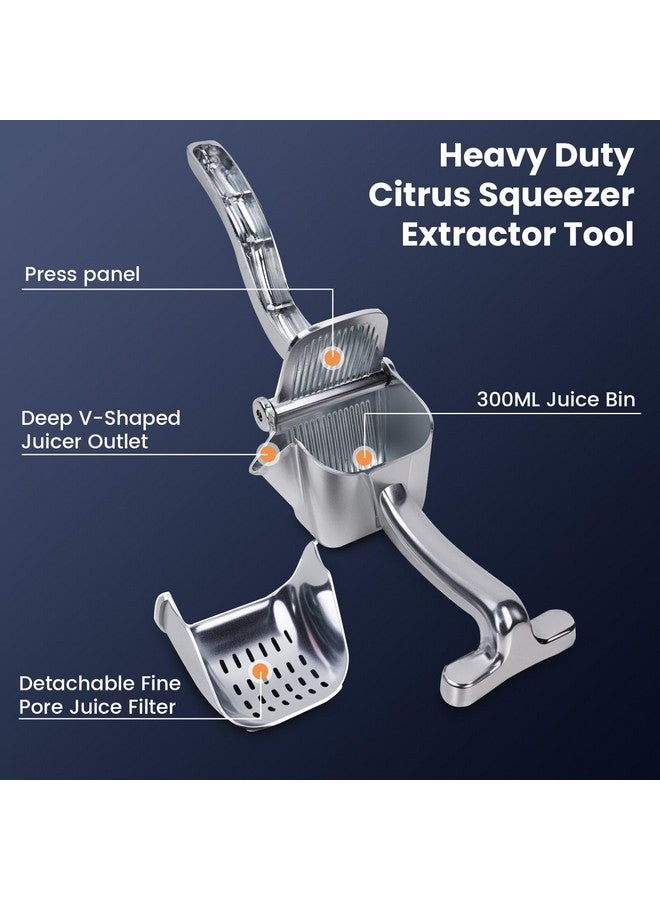 OldPAPA Lemon Squeezer Heavy Duty Juicer Hand Press Premium Quality Lemon Squeezer Manual Citrus Press Juice Extractor Lemon Lime Juicer Handheld Orange Juice Squeezer Fruit Juicer-Silver - Image 4