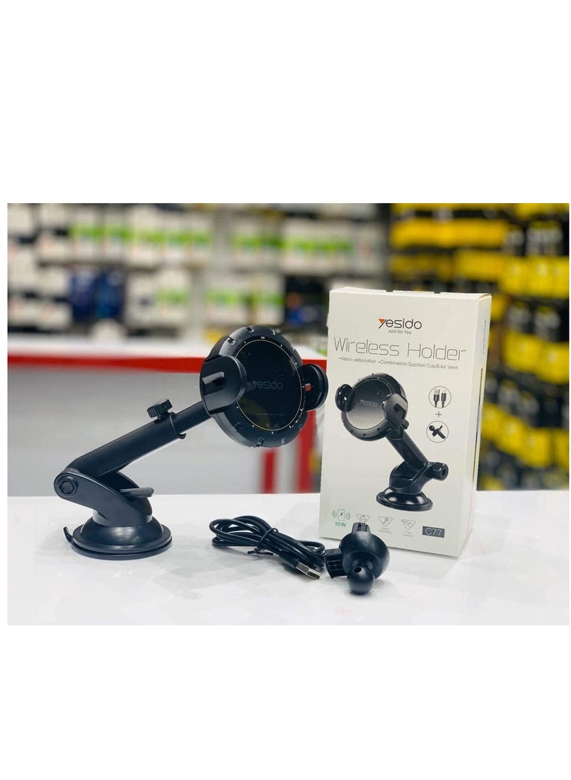 Yesido Wireless charging holder C77 Black - Image 4