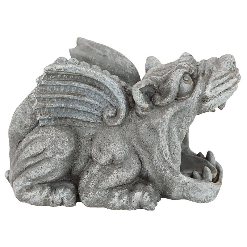 Design Toscano Roland the Gothic Gargoyle Gutter Guardian Rain Downspout Extension Outdoor Statue, 10 Inch Long, Cast Stone Resin, Grey Stone Finish - Image 5