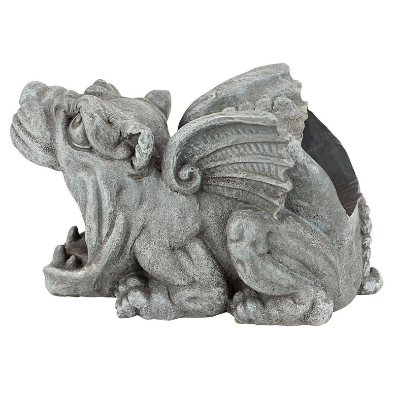 Design Toscano Roland the Gothic Gargoyle Gutter Guardian Rain Downspout Extension Outdoor Statue, 10 Inch Long, Cast Stone Resin, Grey Stone Finish - Image 3
