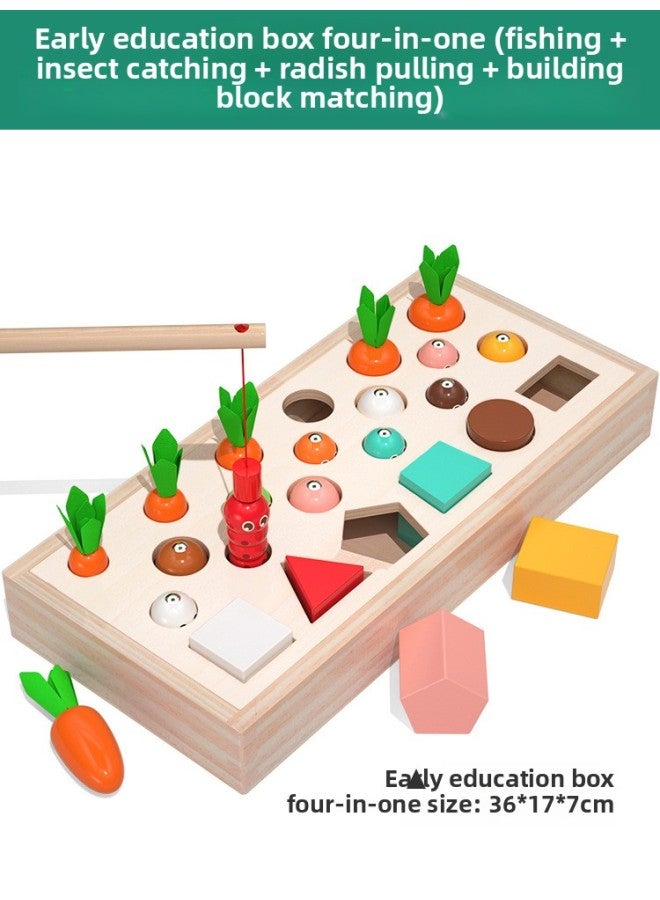 Baby Children's Fishing Toys Magnetic Intelligence 1 One Two And A Half Years Old 3 Baby Enlightenment Early Education 4 Boys And Girls Multifunctional-Color:Four-in-one Building Block Box (fishing - Image 1