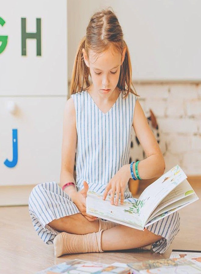أساور مطاطية ملونة مكتوب عليها "أحب القراءة"، أساور مطاطية تحفيزية لمكافآت الصف الدراسي، وتقدير المعلمين، والأنشطة المدرسية، وهدايا الحفلات - Image 5