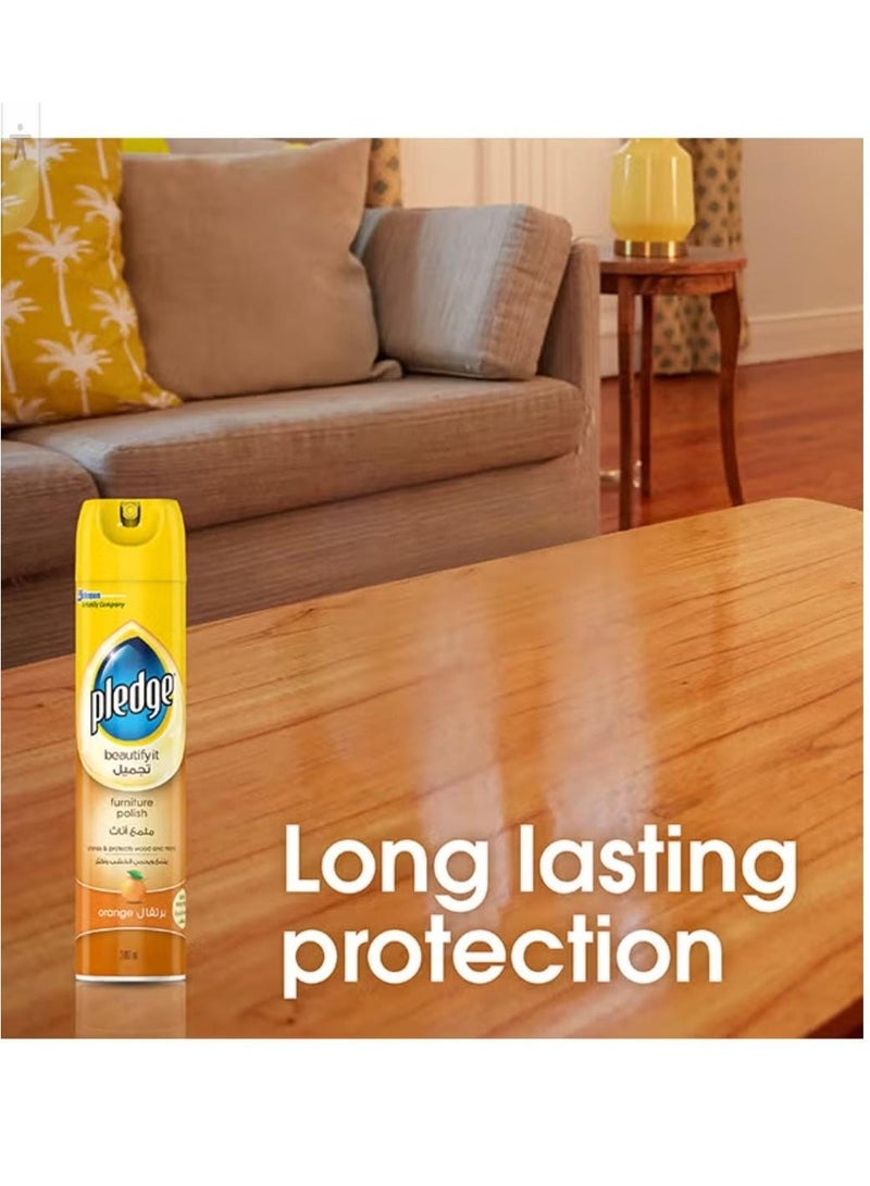 بليدج بخاخ تلميع وتنظيف الأثاث من بليدج، برتقالي، 300 مل، 3 قطع - Image 3