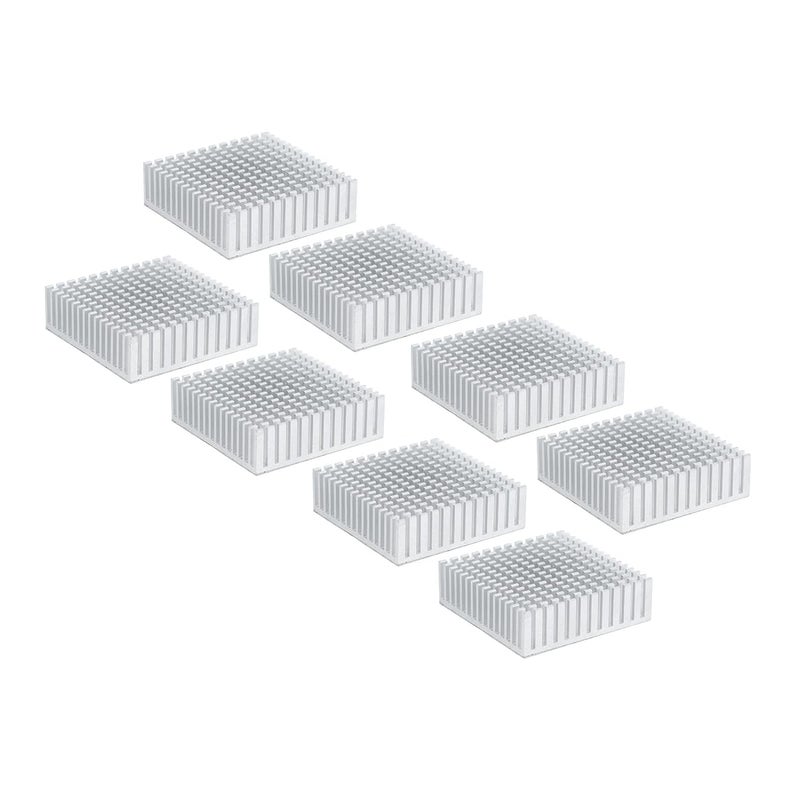 WALFRONT 8Pcs 50x50x15mm Heat Sink Cooling Heatsink Cooler Aluminium Alloy with Open Grooves Design for CPU Power Amplifier LED Electronics (with Adhesive Backing) - Image 2