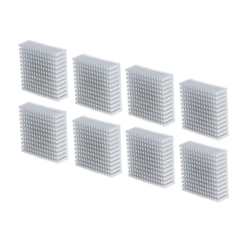 WALFRONT 8Pcs 50x50x15mm Heat Sink Cooling Heatsink Cooler Aluminium Alloy with Open Grooves Design for CPU Power Amplifier LED Electronics (with Adhesive Backing) - Image 3