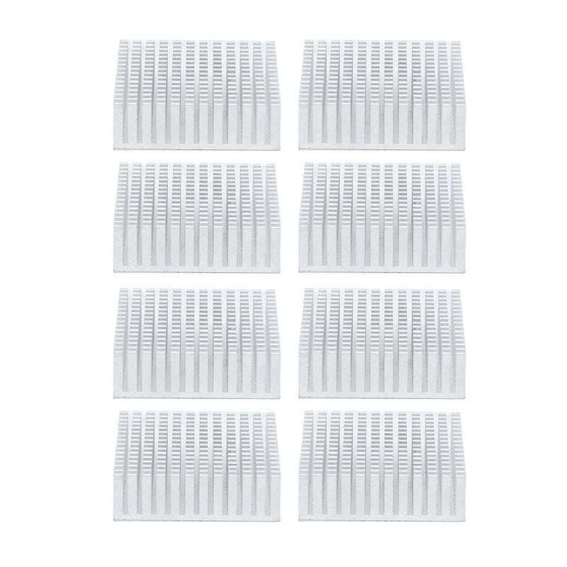 WALFRONT 8Pcs 50x50x15mm Heat Sink Cooling Heatsink Cooler Aluminium Alloy with Open Grooves Design for CPU Power Amplifier LED Electronics (with Adhesive Backing) - Image 4