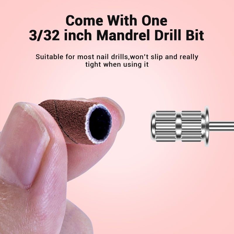 MelodySusie 100 Pcs Professional Sanding Bands Nail Manicure 180 Grit File Sand Piece Set For Nail Drill Bits - Image 5