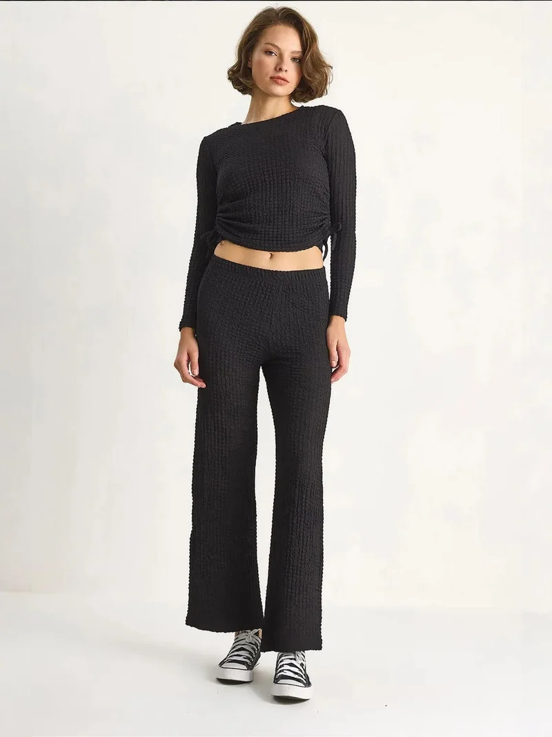 LUCCI Fitted Two-Piece Coord Set with Flared Pants