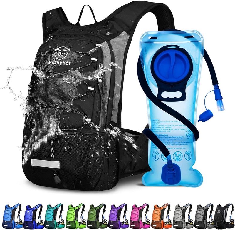 Mothybot Hydration Pack, Insulated Hydration Backpack with 2L BPA Free Water Bladder and Storage, Hiking Backpack for Men, Women, Kids for Running, Cycling, Camping - Keep Liquid Cool up to 5 Hours - Image 1