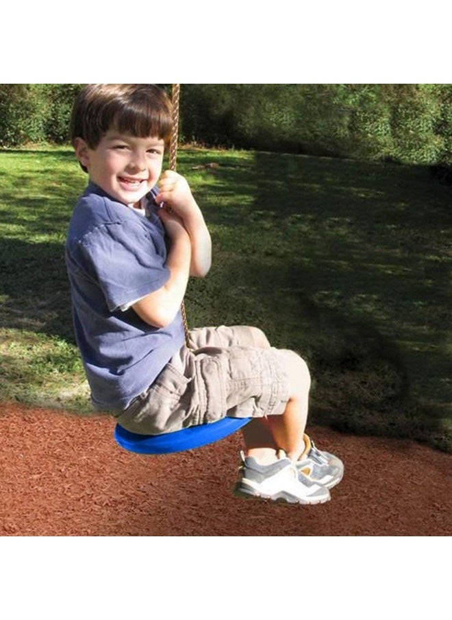 Toy Park - Toy Park Plastic Disc Swing Outdoor Indoor Hanging Plate Children Swing Disc Seat Kids Round Rope Playground Garden Play Activity with Height Adjustable (Blue) - Image 1