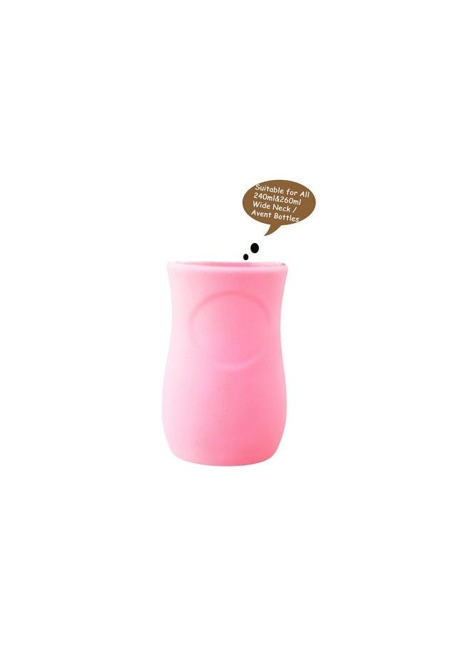 The Little Lookers Baby Feeding Glass Bottle Protection Silicone Cover;Sleeve Holder;Suitable For Wide Neck;Avent Feeder; Protector Cover For Babies (Wide Neck 240 260Ml;8Oz Pink)  - Image 5