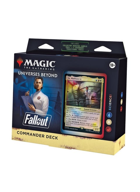 Magic: The Gathering Fallout Commander Deck - Science! (100-Card Deck, 2-Card Collector Booster Sample Pack + Accessories)