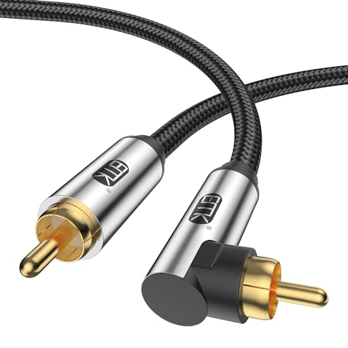 EMK 90 Degree Subwoofer CableRCA Male to Male Digital Coaxial Audio Cable for Television DVD Player Gaming Console Projector Speaker 165FT5M - Image 1