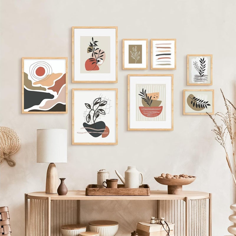 ATOBART 4PK 8x10 Picture Frame with Mat, Solid Oak Wood, 8x10 Frame Matted to 5x7, Natural Wood Frame for Wall Mounting and Tabletop Display - Image 3