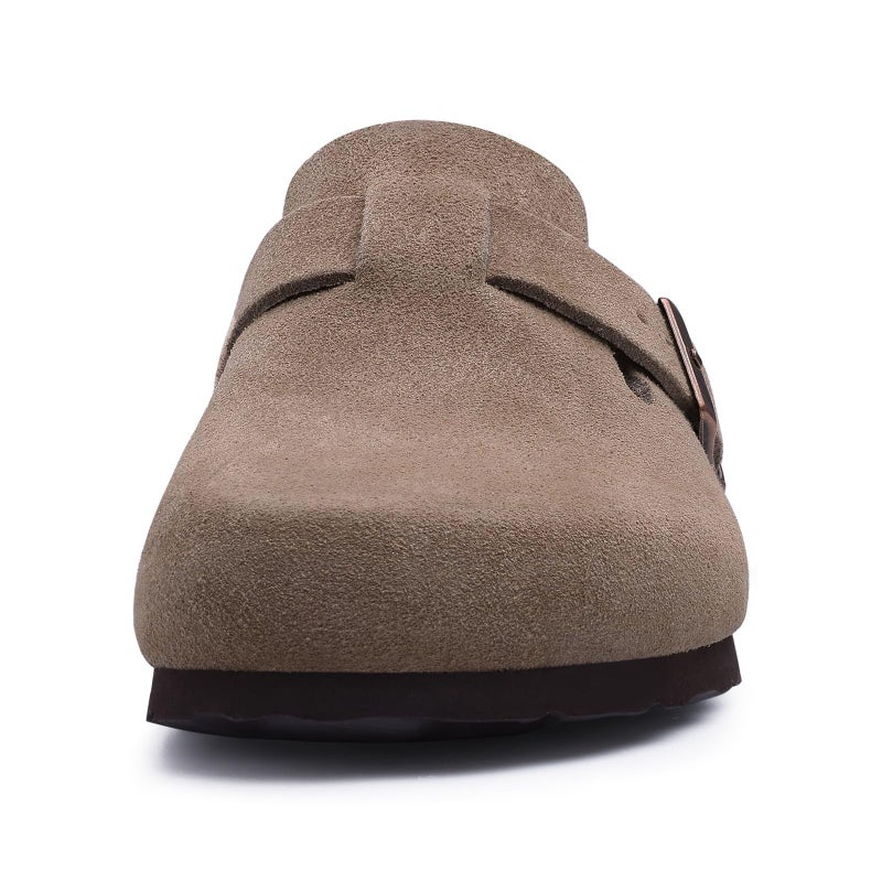 Asgard Genuine Suede Clogs for Women Men Leather Mules Arch Support Potato Shoes with Comfort Cork Footbed Mocha 42 - Image 4