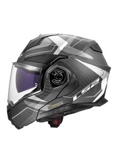 LS2 Advant X Carbon Horizon Matte Silver Grey Modular Helmet 609330  - Image 2