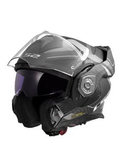 LS2 Advant X Carbon Horizon Matte Silver Grey Modular Helmet 609330  - Image 3