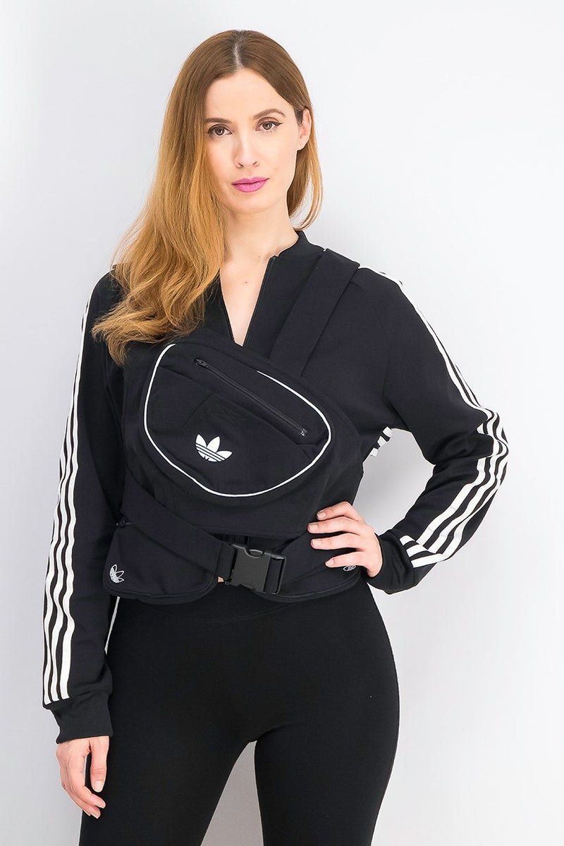 adidas Originals Women Sportswear Fit Textured Long Sleeve Track Jacket, Black  - Image 1