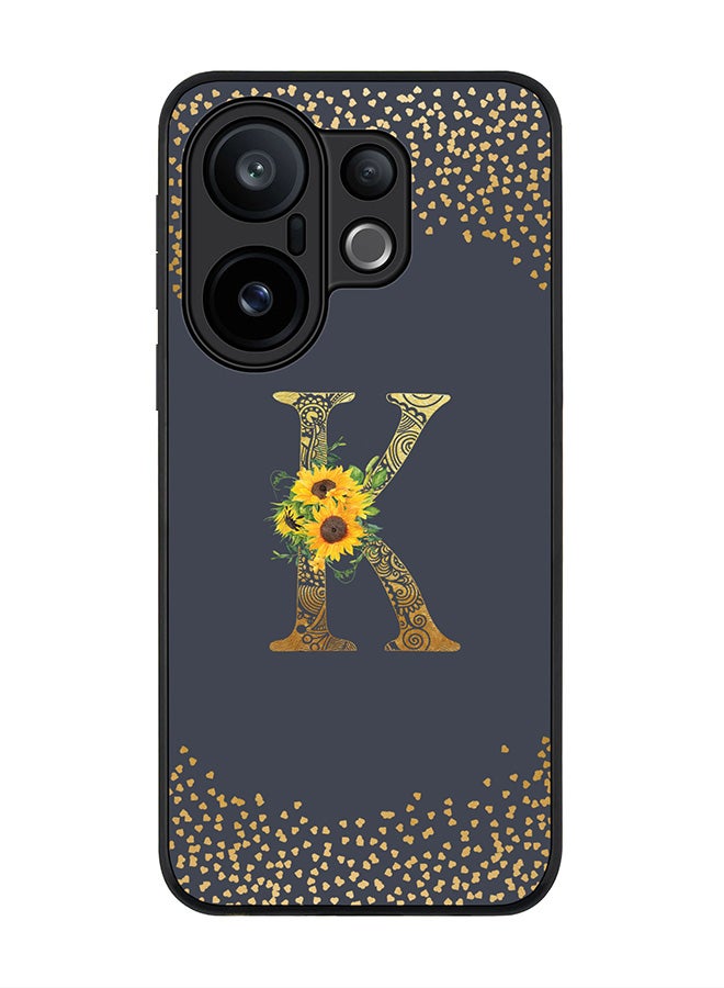 Stylizedd For vivo X200 FE / S30 Pro mini Case,Slim fit Camera Protection, Shockproof Thin Phone cover  - Custom Floral Monogram - K  (Grey )