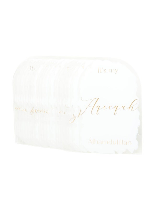 Peacock Supplies Muslim Baby Milestone Acrylic Plaques White And Gold - Image 4