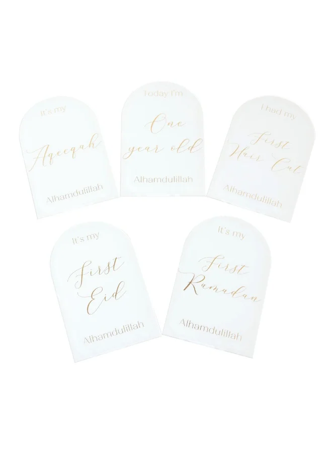 بيكوك سبلايز لوحات أكريليك لمرحلة نمو الطفل المسلم باللونين الأبيض والذهبي