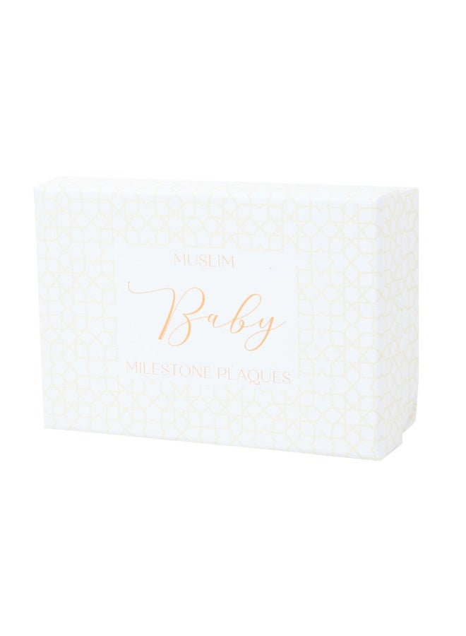 Peacock Supplies Muslim Baby Milestone Acrylic Plaques White And Gold - Image 3