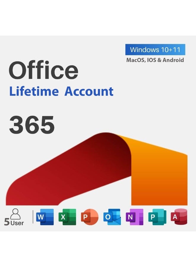 365 مدى الحياة الحساب | 5 أجهزة لنظام التشغيل MacOS و Windows و IOs و Android